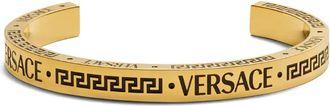 Versace Bracciale rigido con logo inciso - Oro