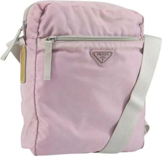 Prada Pre-owned Cross Body Bags, female, Pink, Size: ONE SIZE Pre-owned Nylon Cross Body Bag