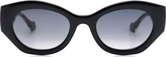 Gucci Black La Piscine Oval Frame Sunglasses - Womens - Acetate