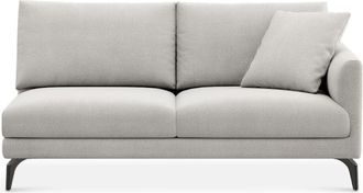 Castlery Lena Right Arm 2 Seater Sofa Customized, (Performance Fleece) Medium Grey (Matte Black Legs), Spill Resistant, Removable Covers for Castlery