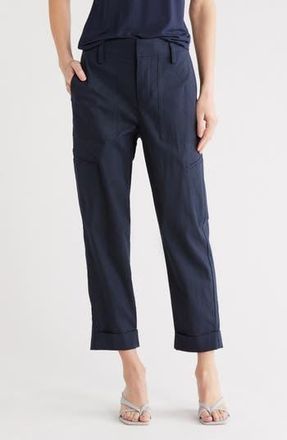 Vince Linen Blend Utility Pants in Navy at Nordstrom Rack, Size X-Small