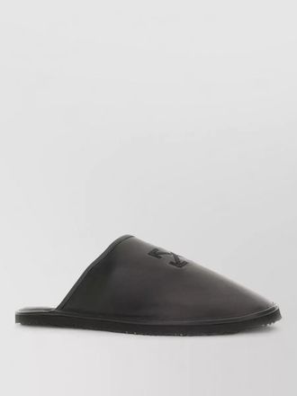 Off-white leather slippers rubber sole design