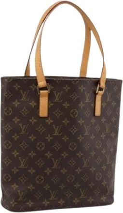 Louis Vuitton Pre-owned Monogram Canvas Tote Bag - Dames - Vintage Shopper - Bruin - ONE Size - Leer - Vintage