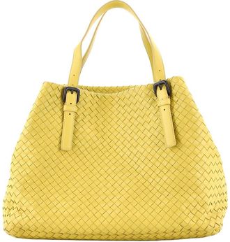 Bottega Veneta Yellow Intrecciato Nappa A-Shape Tote Large (Authentic Pre- Loved)