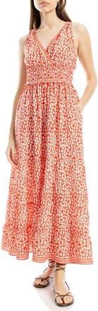 Max Studio Print Sleeveless Maxi Sundress in Red Blot Flowers at Nordstrom Rack, Size X-Small