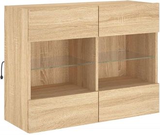 vidaXL Vidaxl - Mueble tv de pared con luces led roble Sonoma 78,5x30x60,5 cm