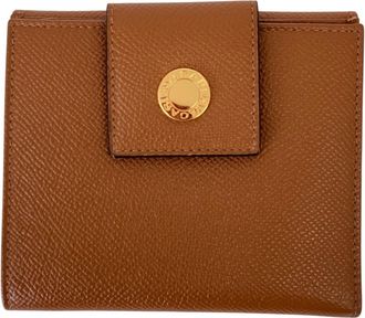 Bulgari Brown Leather Wallet (Bi-Fold) (Pre-Owned)