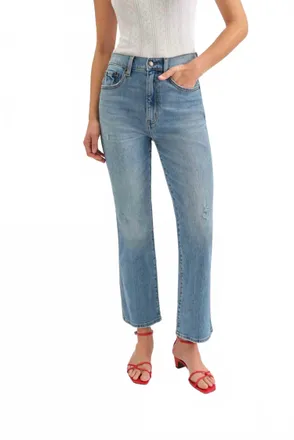Daze Soho High Rise Ankle Flare Jeans In Be Mine Vintage
