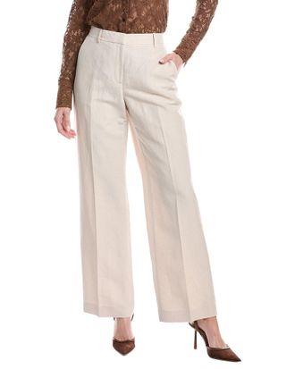 Lafayette 148 New York Gates Full Leg Silk & Linen-Blend Pant