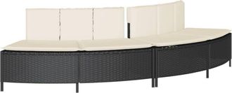 vidaXL Bancos De Ba&ntilde;era Hidromasaje Con Cojines 2 Uds Rat&aacute;n Pe Negro Vidaxl