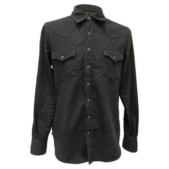 Saint Laurent Saint Laurent Overhemd met Knoop in Zwarte Katoen