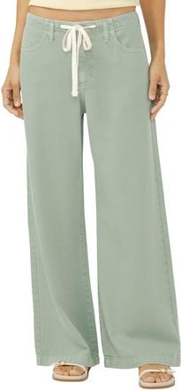 Silver Jeans Co Beach Wide Leg Drawstring Jeans in Sage Green at Nordstrom, Size 25 X 30