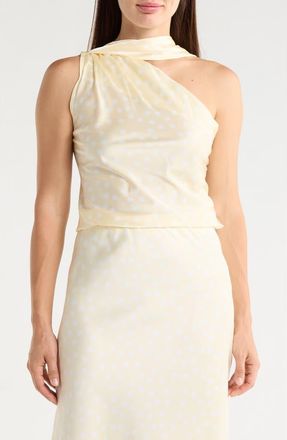 Renee C Scarf Detail One Shoulder Top in Butter at Nordstrom Rack, Size X-Large
