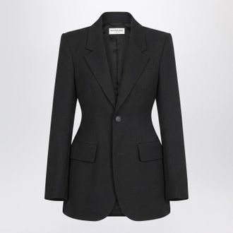 Balenciaga Hourglass jacket in black wool twill