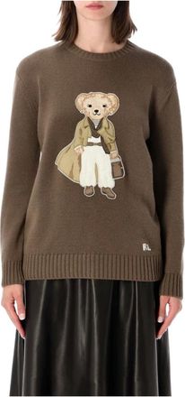 Ralph Lauren Bear Pullover - female - Ralph Lauren - Round-neck Knitwear - Brown - XS - Knitwear