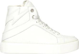 Zadig&Voltaire Zv 1747 High Flash High-Top Platform Sneakers - Dames - Sneakers - Wit - 37 EU - Leer - Schoenen