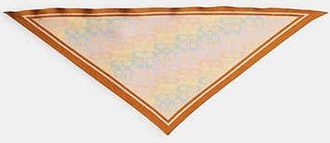 Coach Signature Rainbow Print Silk Triangle Scarf