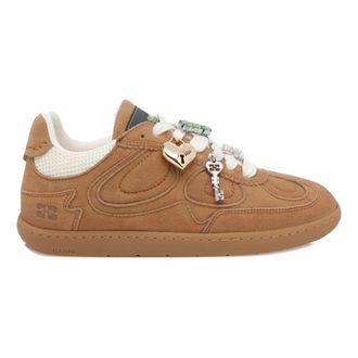 Ganni Sneakers, female, Brown, Size: 10 US Round-toe Charm Sneakers