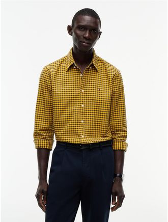 Tommy Hilfiger Mens Regular Fit Mini-Check Oxford Shirt - Countryside Yellow - XXXL