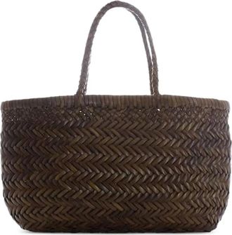 Dragon Diffusion Tassen, Dames, Groen, ONE Size, Leer, Geweven Pendent Tote Bag