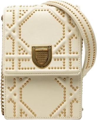 Dior Pre-owned Diorama Crossbody Tas - Dames - Vintage Schoudertas - Wit - ONE Size - Leer - Vintage