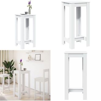 vidaXL Tavolo da Bar Bianco 51x50x103,5 cm in Truciolato - Tavolo in truciolato - Tavolo da bar bianco