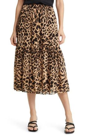 Kobi Halperin Flora Tiered Midi Skirt in Natural Multi at Nordstrom, Size X-Small