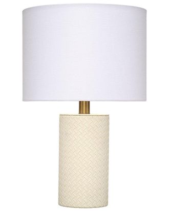 Jamie Young Co. Roman Leather Table Lamp With Linen Shade