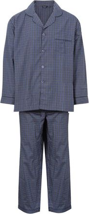 Champion Mens Long Sleeved Soft Woven Poly/Cotton Traditional Style Pyjamas Set in Blue or Navy Check. Sizes S M L XL XXL (3XL 52-54, Navy Check)