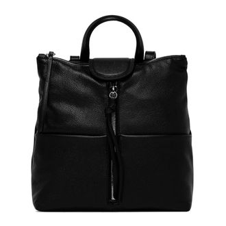 Gianni Chiarini Backpacks, female, Black, ONE SIZE, Black Leather Backpack with Zip Closure