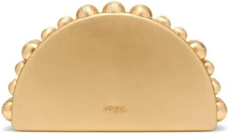 Cult Gaia Gili Leather Clutch in Brass at Nordstrom