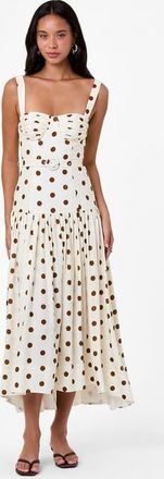 Nicholas Drenica Dress in Ivory Spice Polka Dot at Nordstrom, Size 10