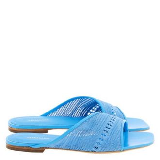 Ferragamo Nyna Mesh Slide Sandals, Size 7 C