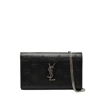 Saint Laurent Pre-owned Star Leather Chain Shoulder Wallet - - Pre-owned - Donna - Nero - ONE SIZE
