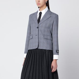 Maison Kitsun&eacute; Blazer monopetto blu a quadri