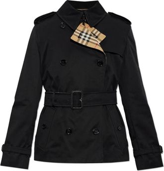 Burberry Lakefield Korte Trenchcoat - Dames - Trenchcoats - Zwart - S - Katoen - Jassen