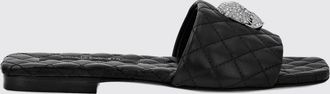 Philipp Plein Sandali mules in pelle matelass&eacute; con tacco basso e Skull