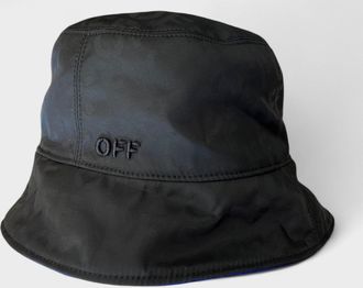 Off-white Mens Reversible Nylon Jacquard Bucket Hat - Black - Size Medium