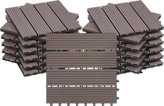 Woltu Woltu Losetas Para Suelo Exterior Wpc (22 Paneles, 30 X 30 Cm, Marr&oacute;n)