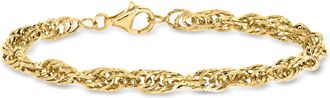Ross-Simons 18kt Gold Over Sterling Rope-Chain Bracelet