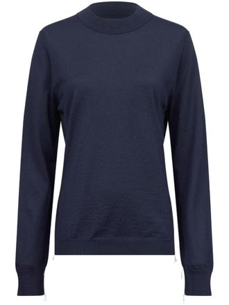 Maison Margiela ribbed-edge wool sweater - Blue
