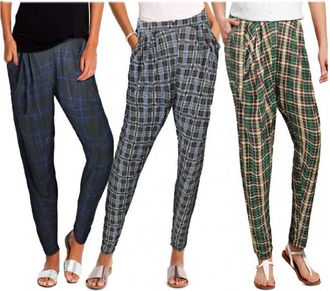 Trade Shop Trade Shop - Pack Da 3 Pantaloni Da Donna Alla Turca Ass. Style Tartan Scacchi