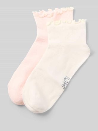 Jake*s Casual Socken mit Wellensaum im 2er-Pack in Hellrosa, Gr&ouml;&szlig;e 35-38