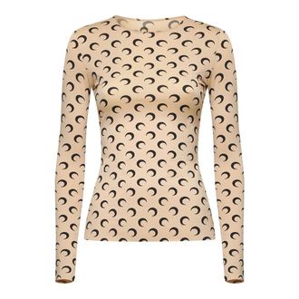 Marine Serre Mujer, Camisetas, Marrón, Talla: M