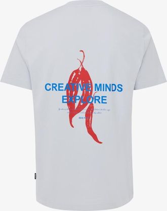 Genti Backprint T-shirt | Lichtgrijs