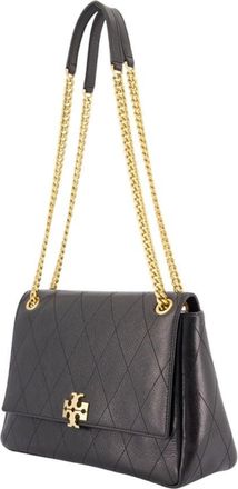 Tory Burch Womens Charlie Shoulder Bag Black Calfskin