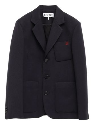 Loewe logo-embroidered jacket - men - Fabric - 50 - Blue