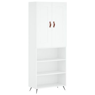 vidaXL Vidaxl - Aparador Alto Madera Contrachapada Blanco 69,5x34x180 Cm