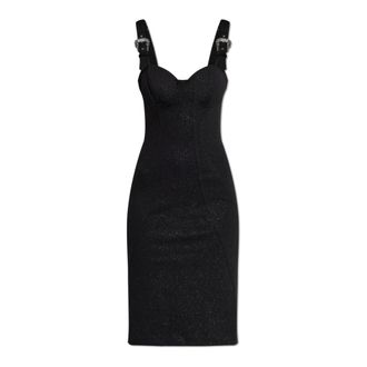 Versace Jeans Couture Jurk met Glinsterende Glitter - Dames - Casual kleedjes - Zwart - XS - Kleedjes