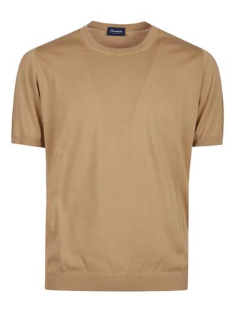 Drumohr short-sleeved cotton T-shirt - men - Cotton - 52 - Brown